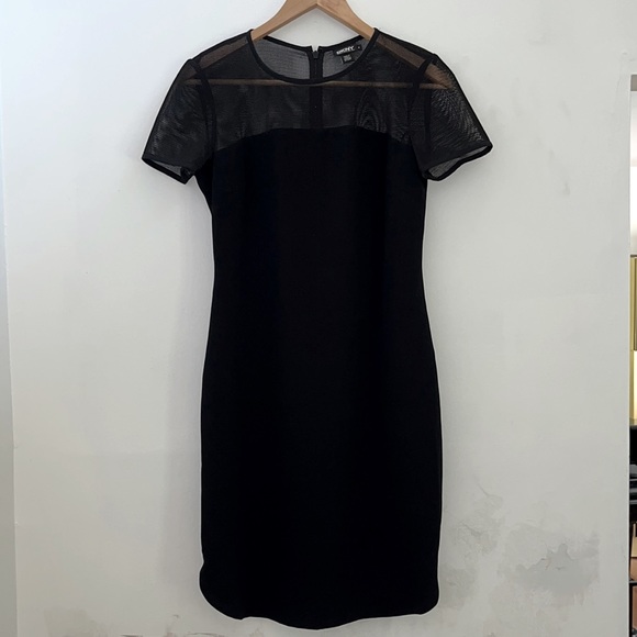 Dkny Dresses & Skirts - DKNY Black Shift Dress with mesh top Size 6